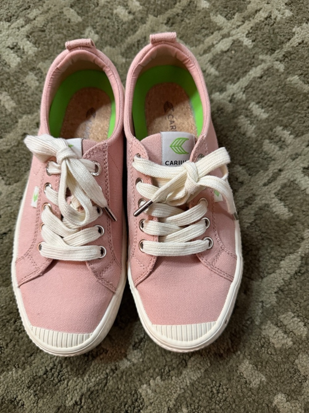 Cariuma Oca Low Top Lace Up Canvas Sneakers Shoes Rose Pink Unisex W6/M4.5